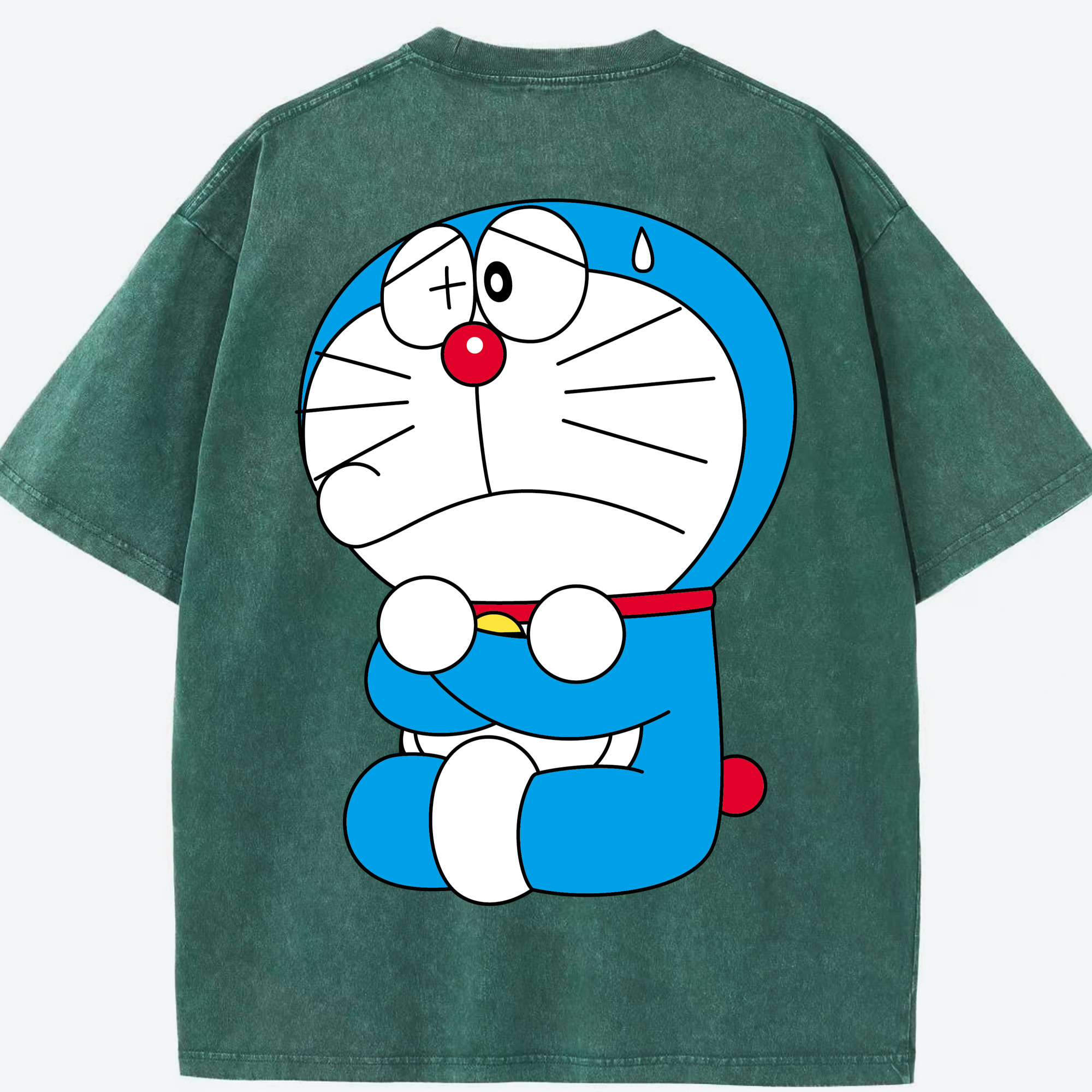 （画像用） ドラえもん Doraemon 綿100% ヴィンテージ風 半袖Tシャツ（背面プリント）